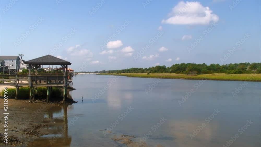 Tidal River with Bird in Distance, South Carolina Tidal River with Bird in Distance, South Carolina