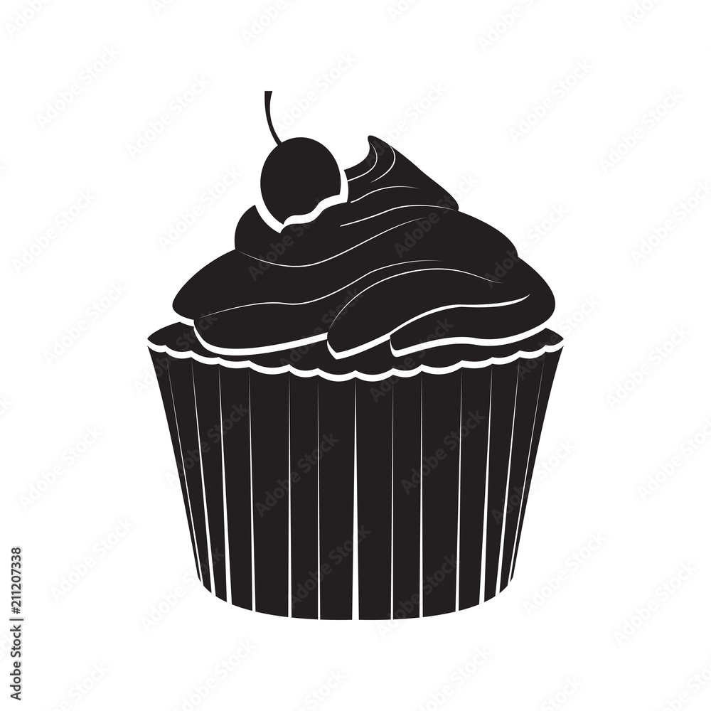 Isolated cupcake icon Isolated cupcake icon