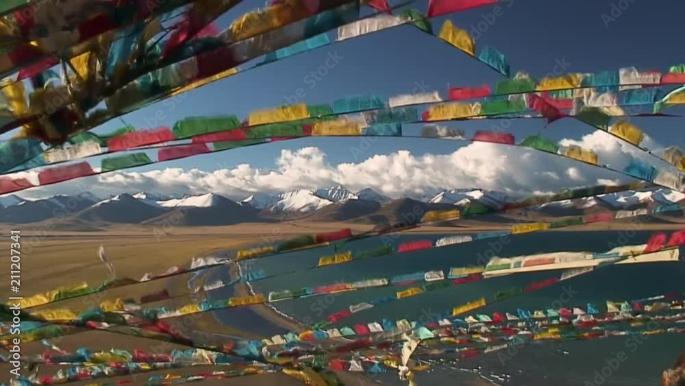 Zoom-In: Snowy Peaks and Prayer Flags Zoom-In: Snowy Peaks and Prayer Flags
