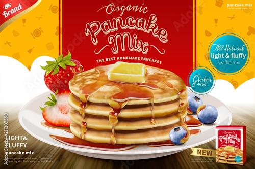 Delicious fluffy pancake ad