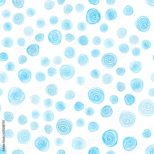 Light BLUE vector seamless abstract doodle wallpaper.