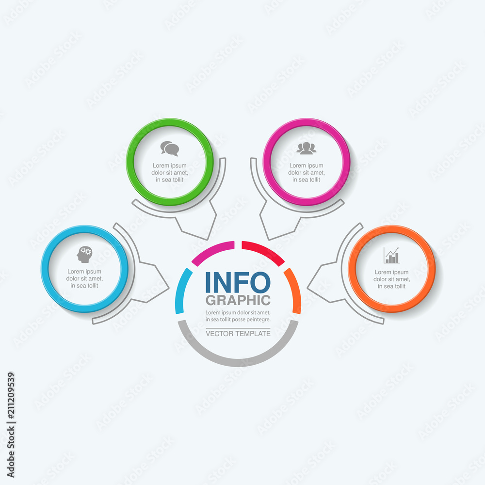 Vector infographic template for diagram, graph, presentation, chart, business concept with 4 options. Vector infographic template for diagram, graph, presentation, chart, business concept with 4 options.