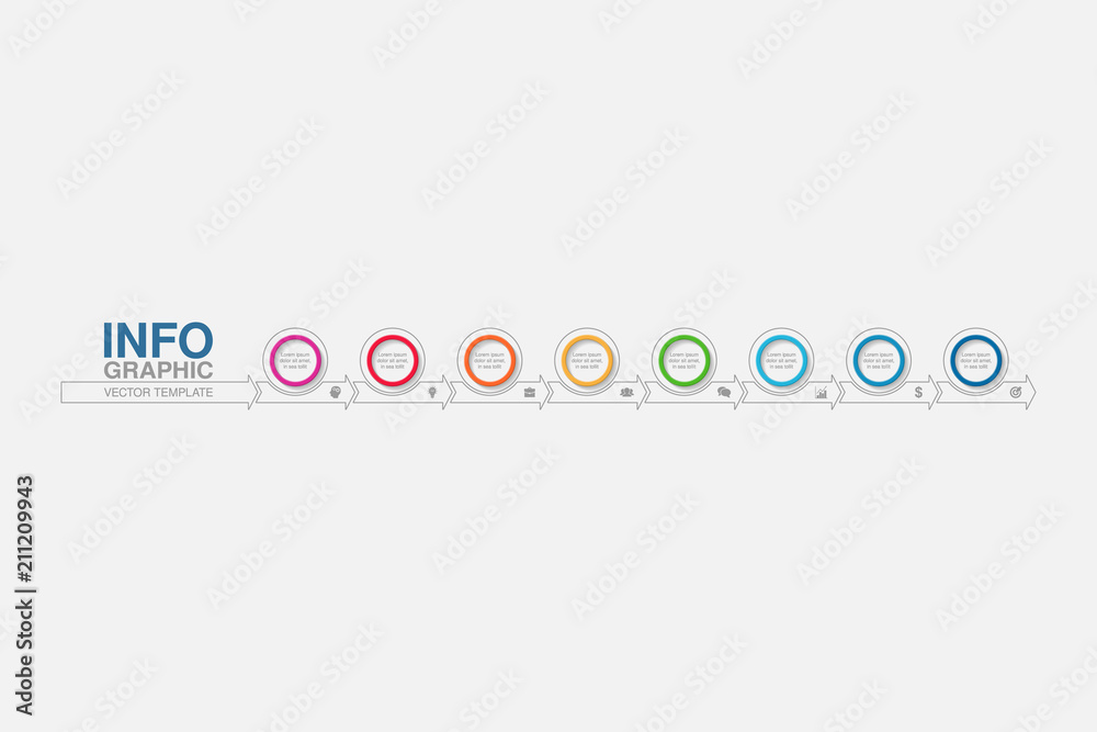 Vector infographic template for diagram, graph, presentation, chart, business concept with 8 options.