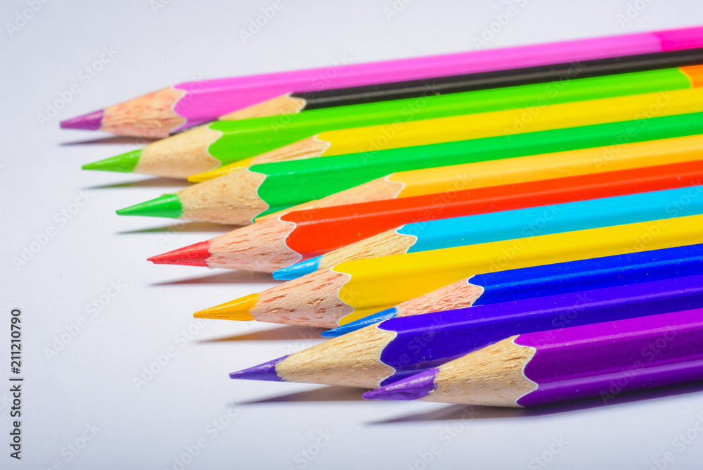 Fototapeta premium Crayon, color pencil, color background