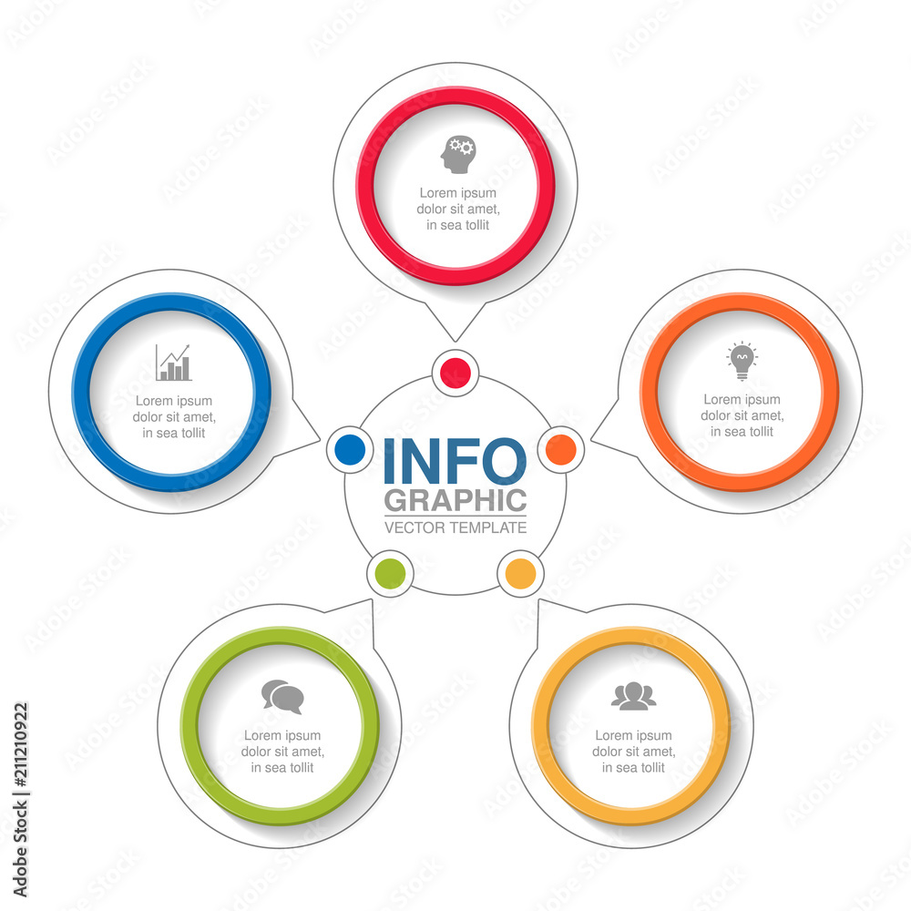 Vector infographic template for diagram, graph, presentation, chart, business concept with 5 options. Vector infographic template for diagram, graph, presentation, chart, business concept with 5 options.