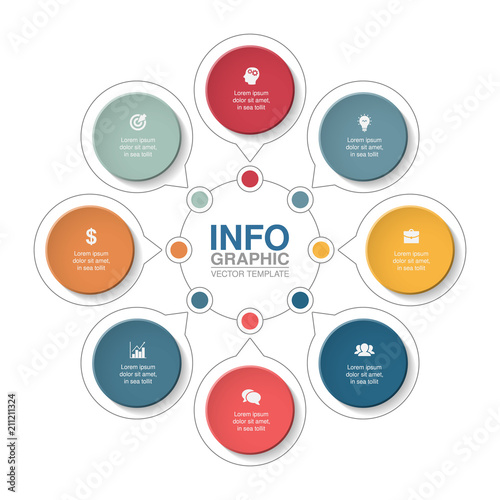 Vector infographic template for diagram, graph, presentation, chart, business concept with 8 options.