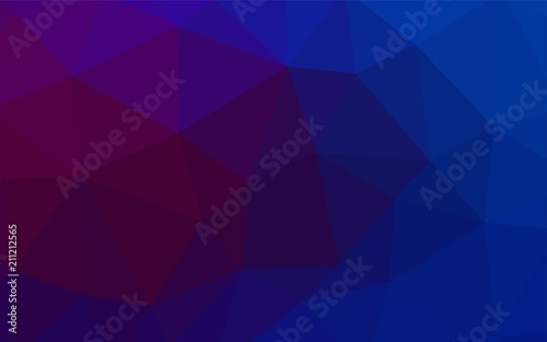 Dark Pink  Blue vector abstract mosaic background.