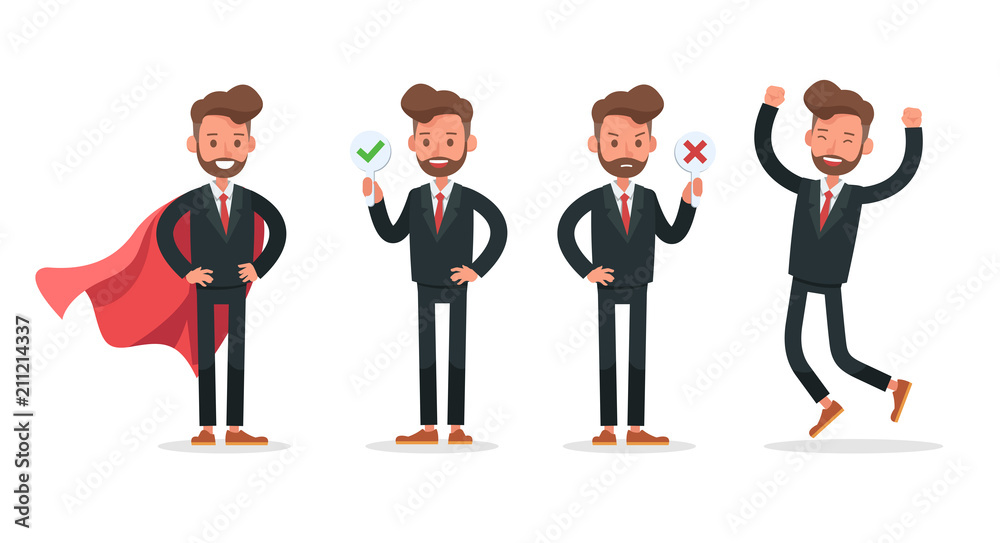 Set of Businessman character vector design. no6 Set of Businessman character vector design. no6