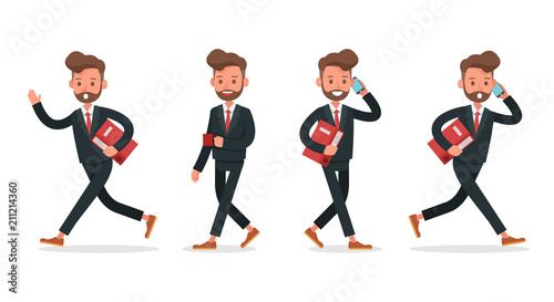 Set of Businessman character vector design. no7