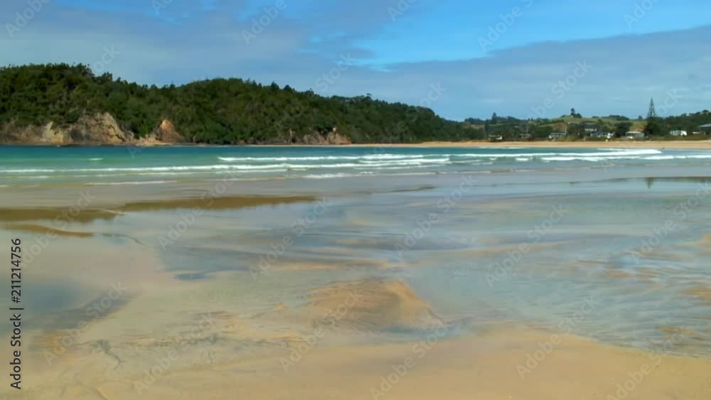 Vast Sand Shelf at the Beach of Matapouri Bay Vast Sand Shelf at the Beach of Matapouri Bay