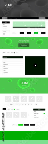 Wallpaper Mural Dark Green, Yellow vector Material Design Kit with liquid shapes. Torontodigital.ca