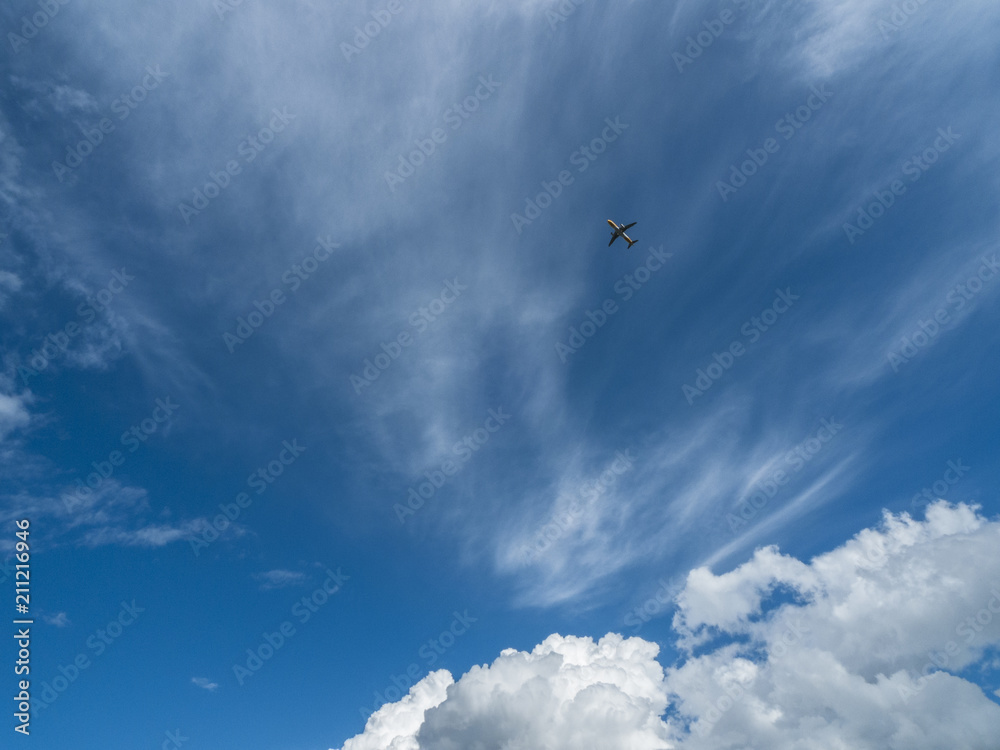Clouds, blue sky , Planes flying in the sky Clouds, blue sky , Planes flying in the sky