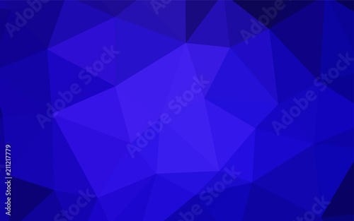 Dark BLUE vector polygonal background.