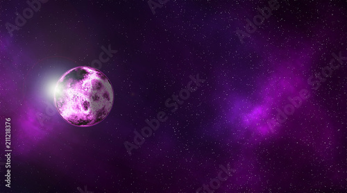 Planet galaxy outer space moon colorful high quality purple