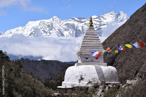 Stupa and himilayas photo