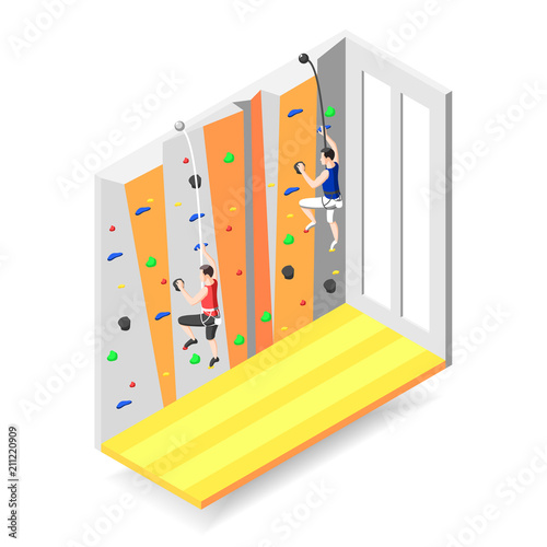 Climbing Wall Isometric Design Concept