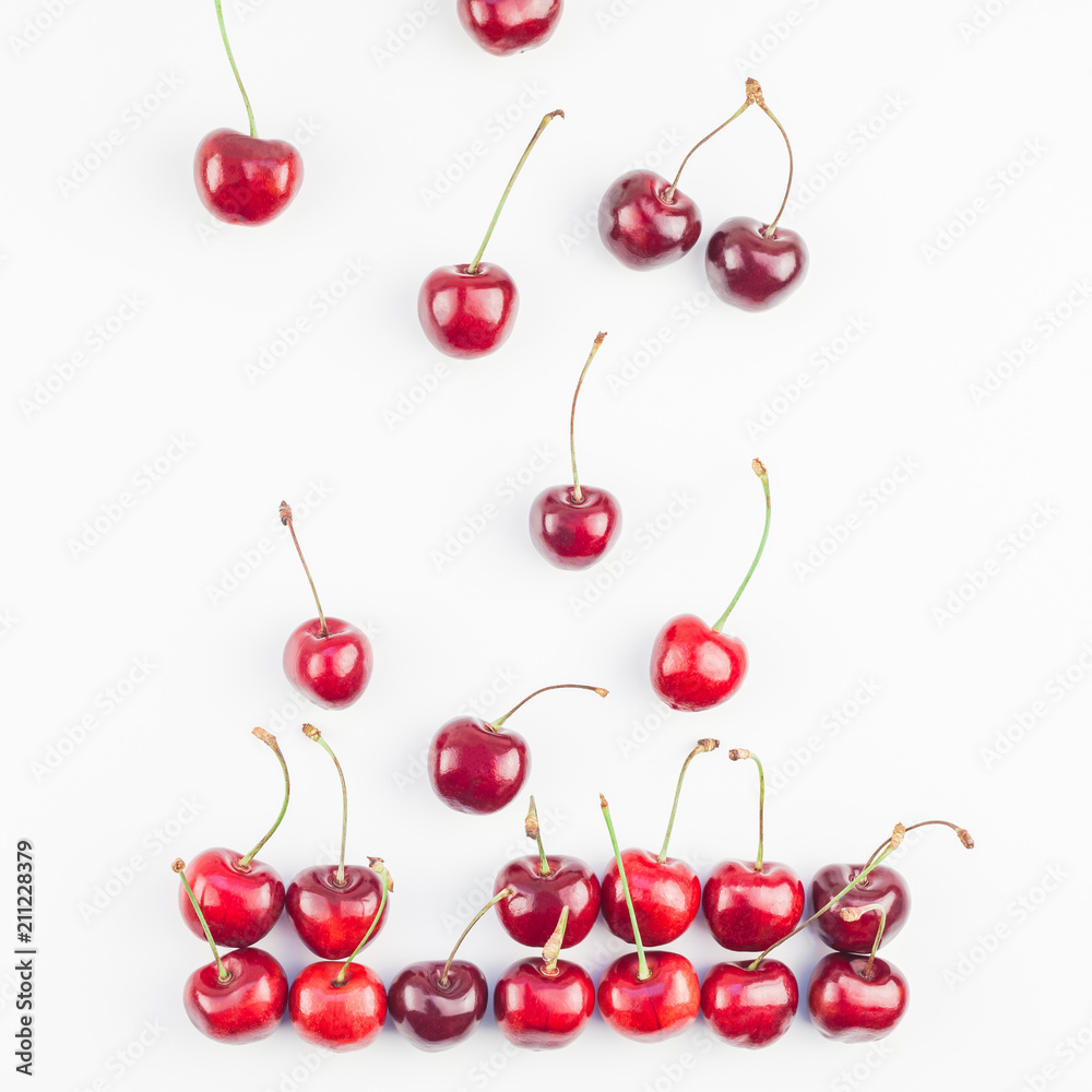 Fresh ripe cherry pattern isolated Fresh ripe cherry pattern isolated