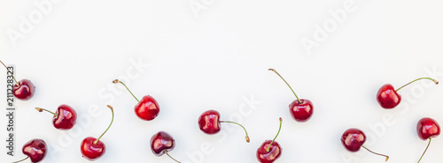 Tableau sur toile Fresh ripe cherry pattern background