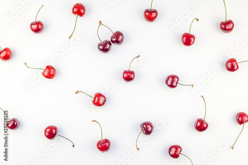Fresh ripe cherry pattern background