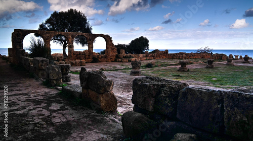 Ruin of Christian church in Tipasa, Algeria photo