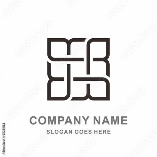 Geometric Square Cross Pattern Morocco Interior Space Motif Decoration Business Company Stock Vector Logo Design Template