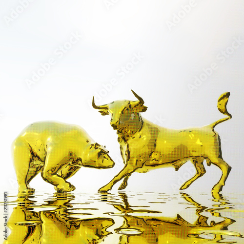 Digital Illustration of Bull and Bear
