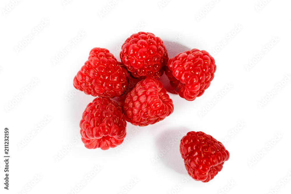 Few raspberries on isolated background (raspberry) Few raspberries on isolated background (raspberry)
