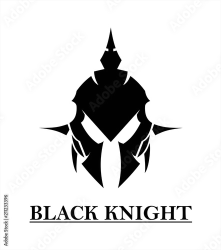 Tribal black Knight on white background