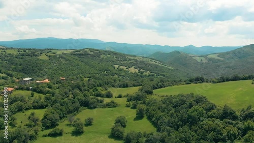 Aerial shot, made in the beautiful Bulgarian village Kamenitsa. The video is made with a Mavic Air. photo