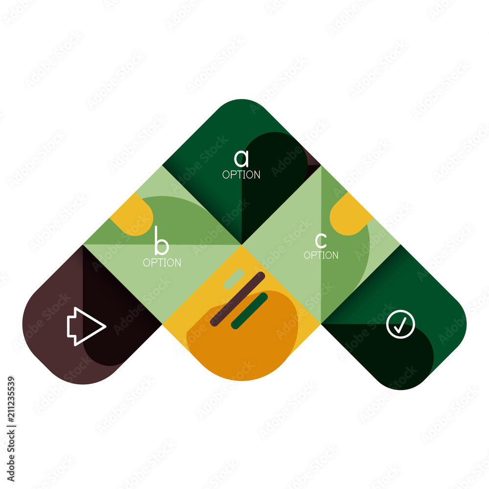 Infographics option and step by step in rounded squares, element of chart, graph, diagram with options, parts, processes Infographics option and step by step in rounded squares, element of chart, graph, diagram with options, parts, processes