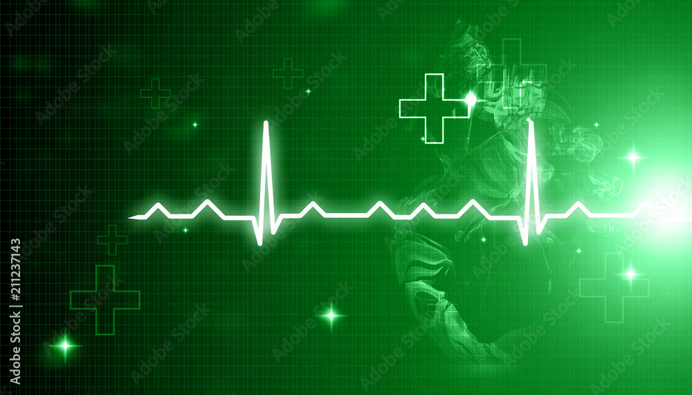 ECG graph with heart. 3d illustration . ECG graph with heart. 3d illustration .