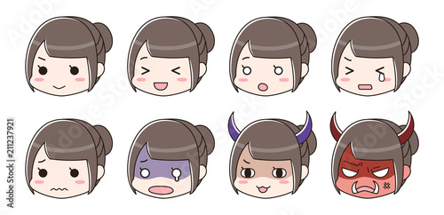 喜怒哀楽　表情セット　女性