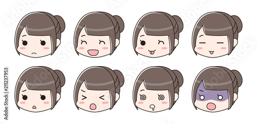 喜怒哀楽　表情セット　女性