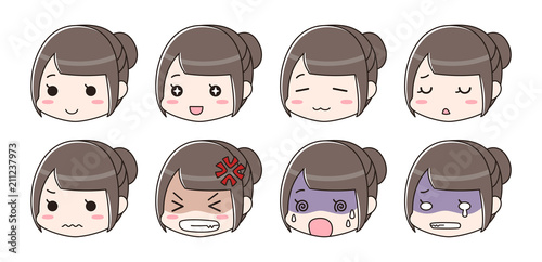 喜怒哀楽　表情セット　女性