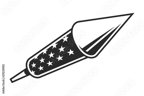 Vintage monochrome firework rocket template