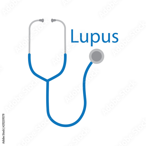 lupus word and stethoscope icon- vector illustration