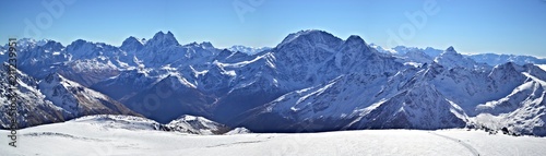 Snowy mountain panorama Mount Elbrus © elenaverhoturova