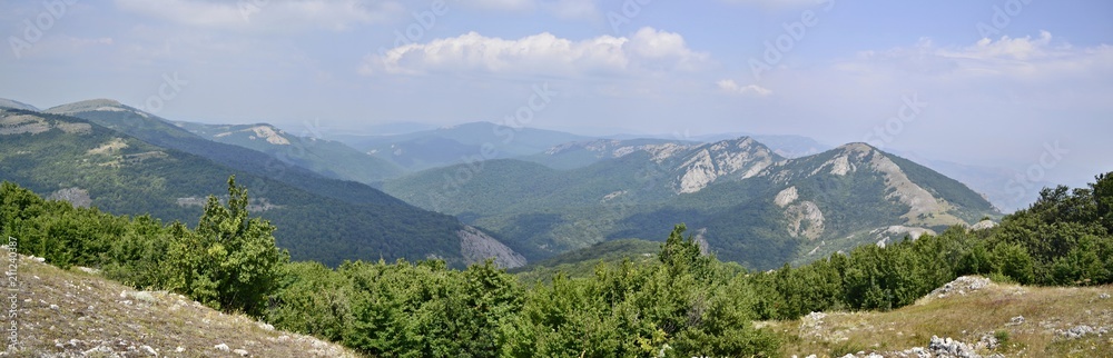 Naklejka premium Panorama of mountains in Crimea