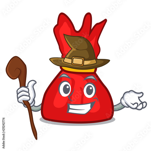 Witch wrapper candy mascot cartoon