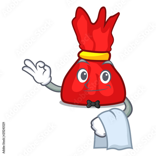 Waiter wrapper candy mascot cartoon