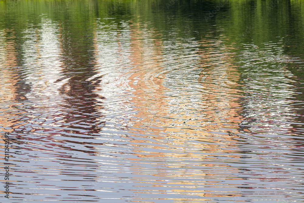 Reflection of a brick building on the lake as an abstract background Reflection of a brick building on the lake as an abstract background