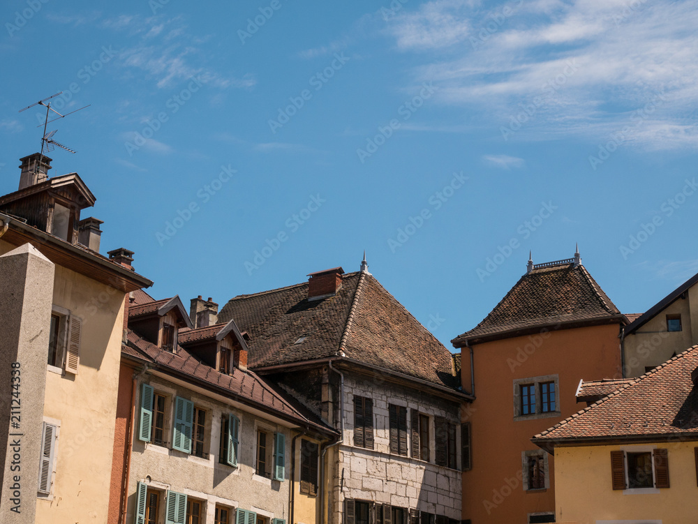 view over the roofs of the houses of Annecy, France
