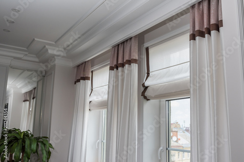 Curtains in the interior, Curtain interior decoration in living room