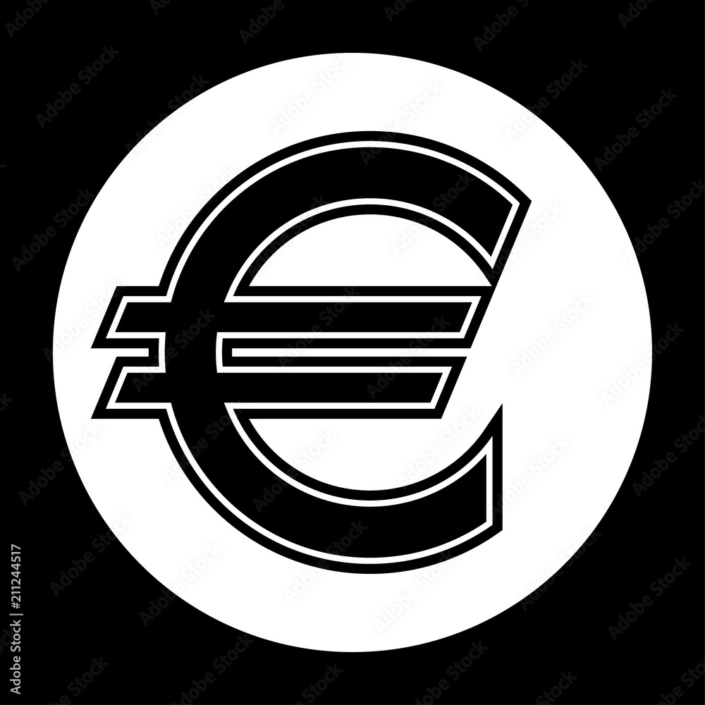 Euro icon black and white vector illustration Euro icon black and white vector illustration