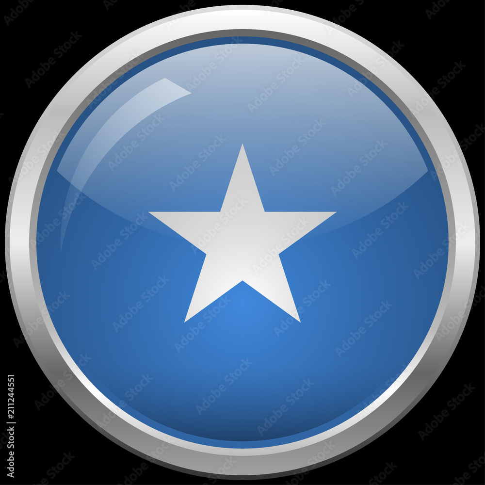 Somalia flag glass button vector illustration Somalia flag glass button vector illustration