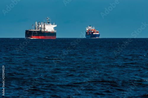 Black cargo ship