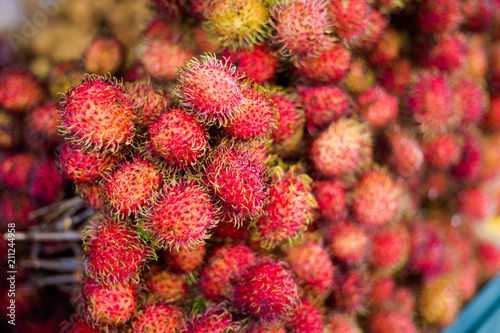 Malaysian rambutan fruit on market