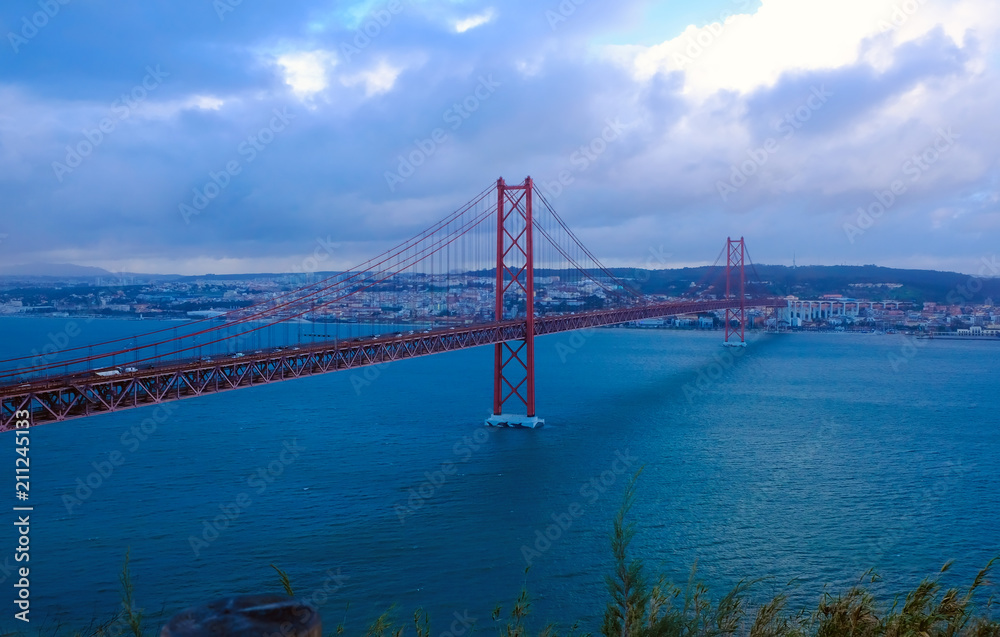 Fototapeta premium Lisbon Bridge - April 25th, Old Salazar Bridge, Portugal