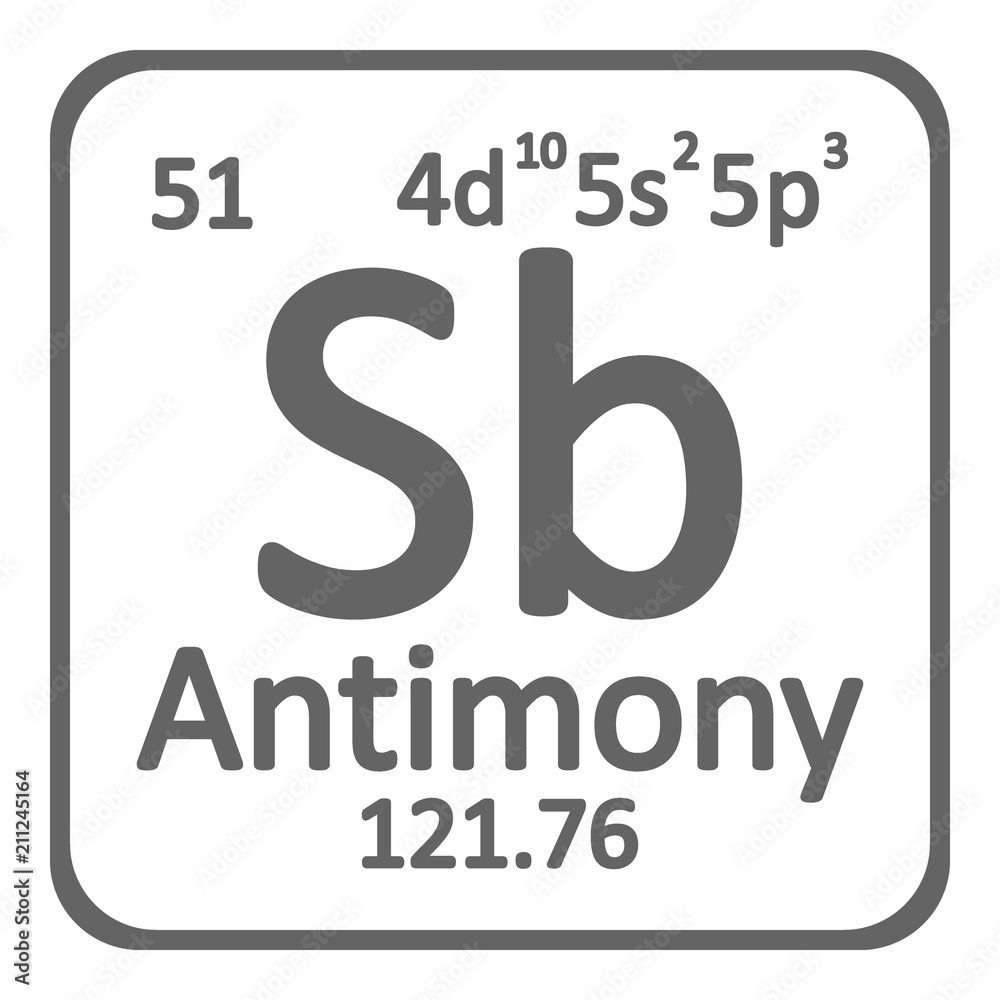 Periodic table element antimony icon. Periodic table element antimony icon.