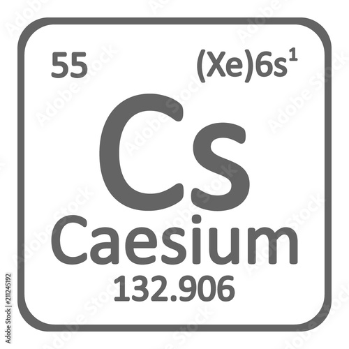 Periodic table element caesium icon.